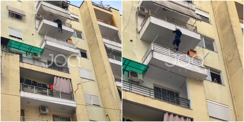 Zjarrfikësit rrezikojnë jetën e tyre për të shpëtuar të moshuarin, zbresin me litar në banesën e tij