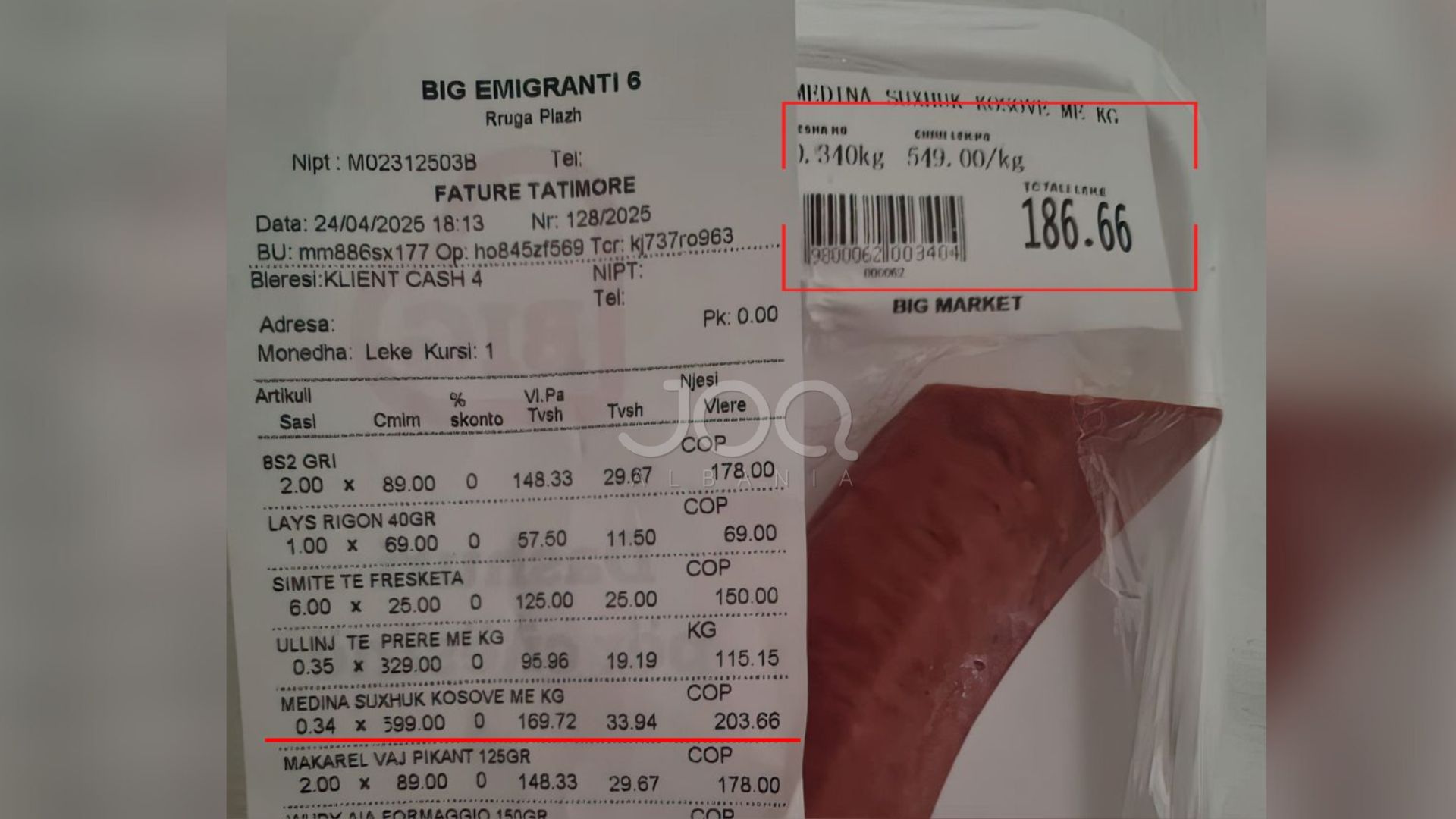 Big Market në Durrës, çmimi në etiketë më i lirë  se sa në faturë