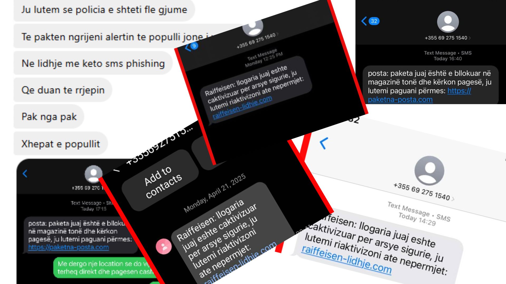 Lumë mesazhesh në redaksi: Na shkruajnë në emër të Raifeissen Bank dhe Postës Shqiptare?
