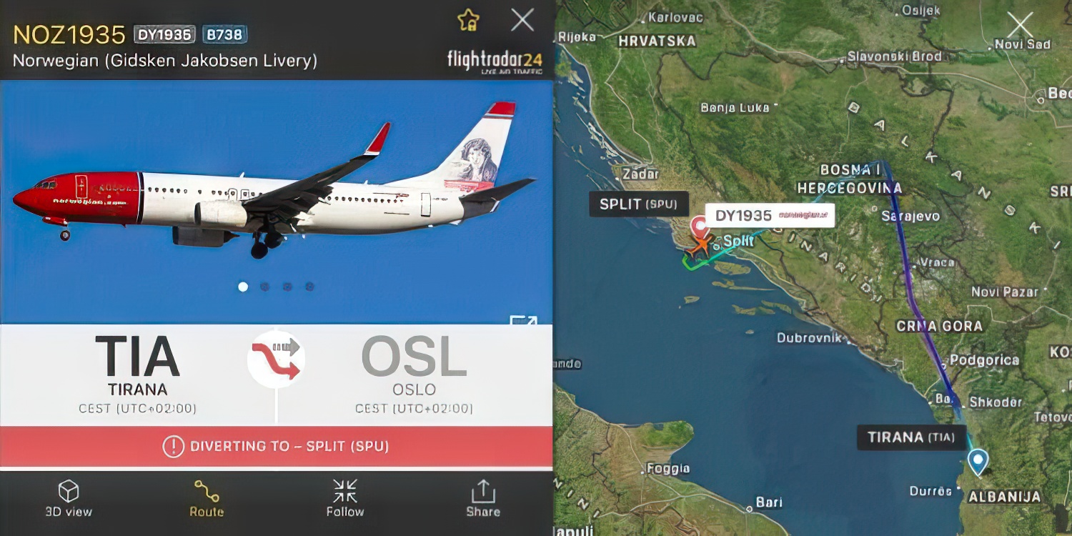 Alarm në Ajër: Avioni Tiranë–Oslo Bën Ulje Emergjente në Split, kriset xhami dhe bie presioni në kabinë