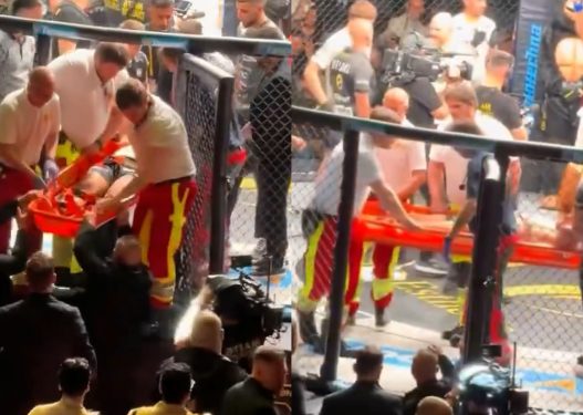 Mori 100 goditje, sportisti shqiptar nxirret me barrelë nga kafazi i ringut 