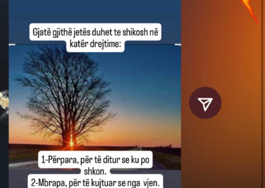 Ilir Proda hedh story filozofik: Shiko në 4 drejtime! Ngatërron Instagram dhe e fshin