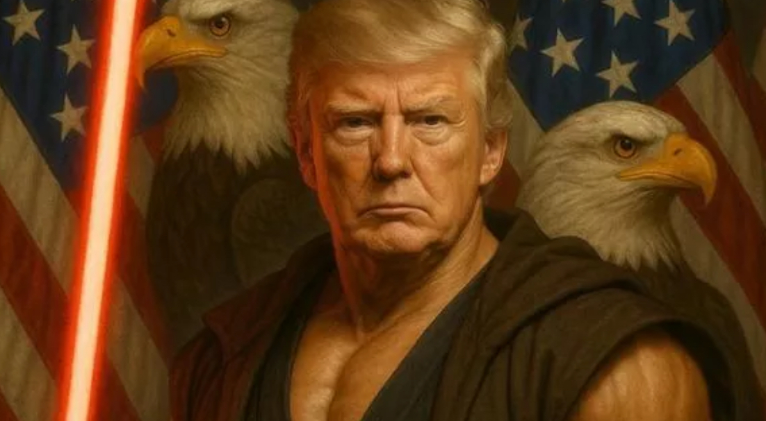 Një herë si Papë, tani si luftëtar i “Star Wars”, Trumpi provokon sërish