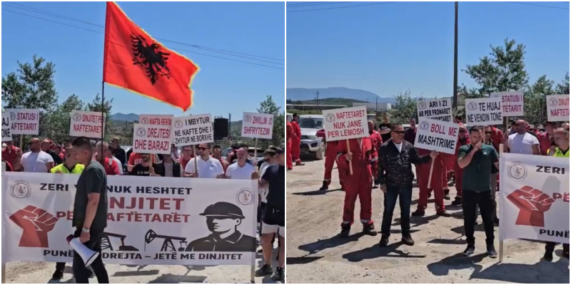 Naftëtarët e Bankers Petroleum protestojnë  Kërkojmë kushte më të mira pune dhe të drejta