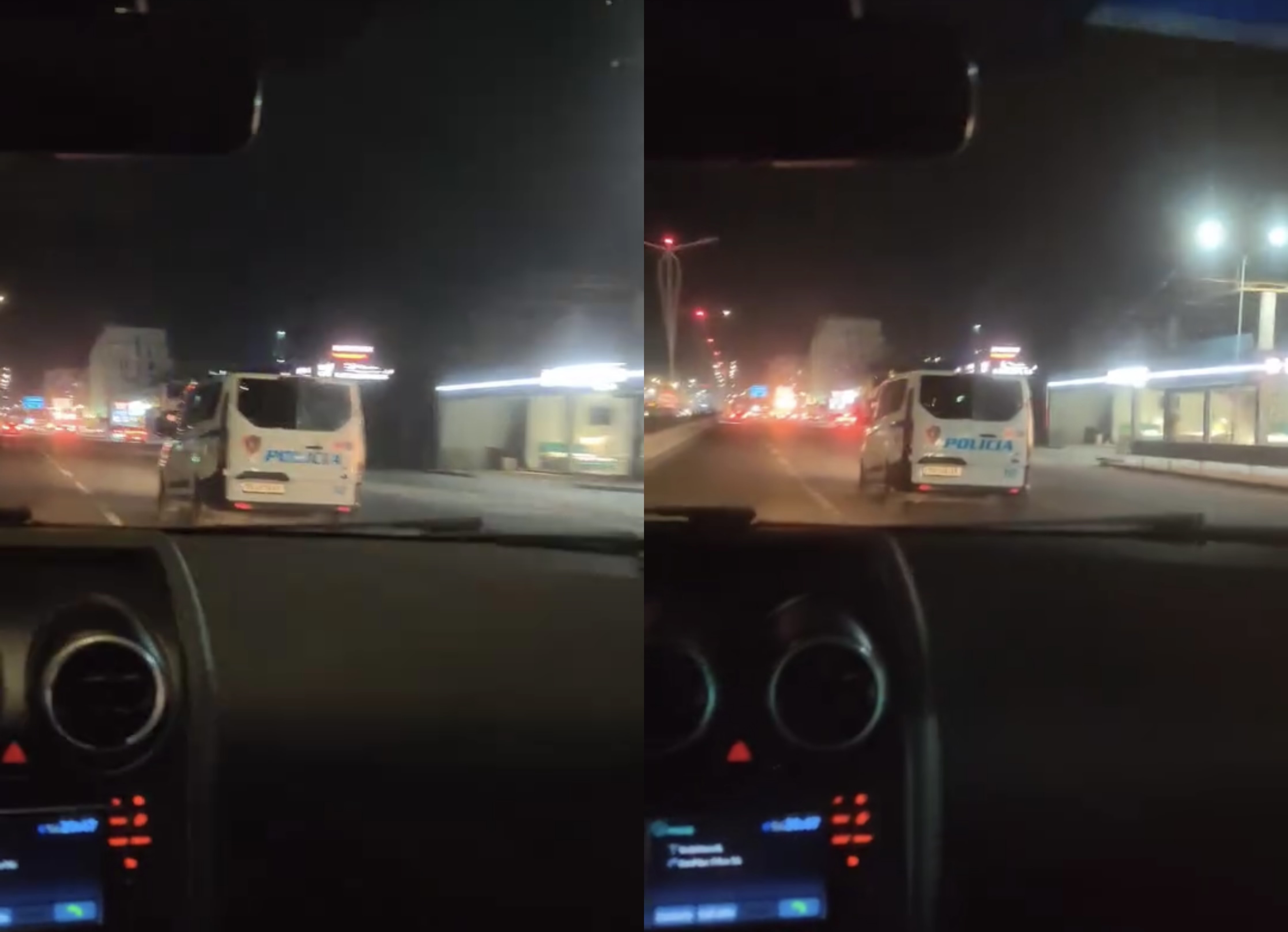 Ndodh sërish, furgoni i Policisë lëviz pa drita në errësirë