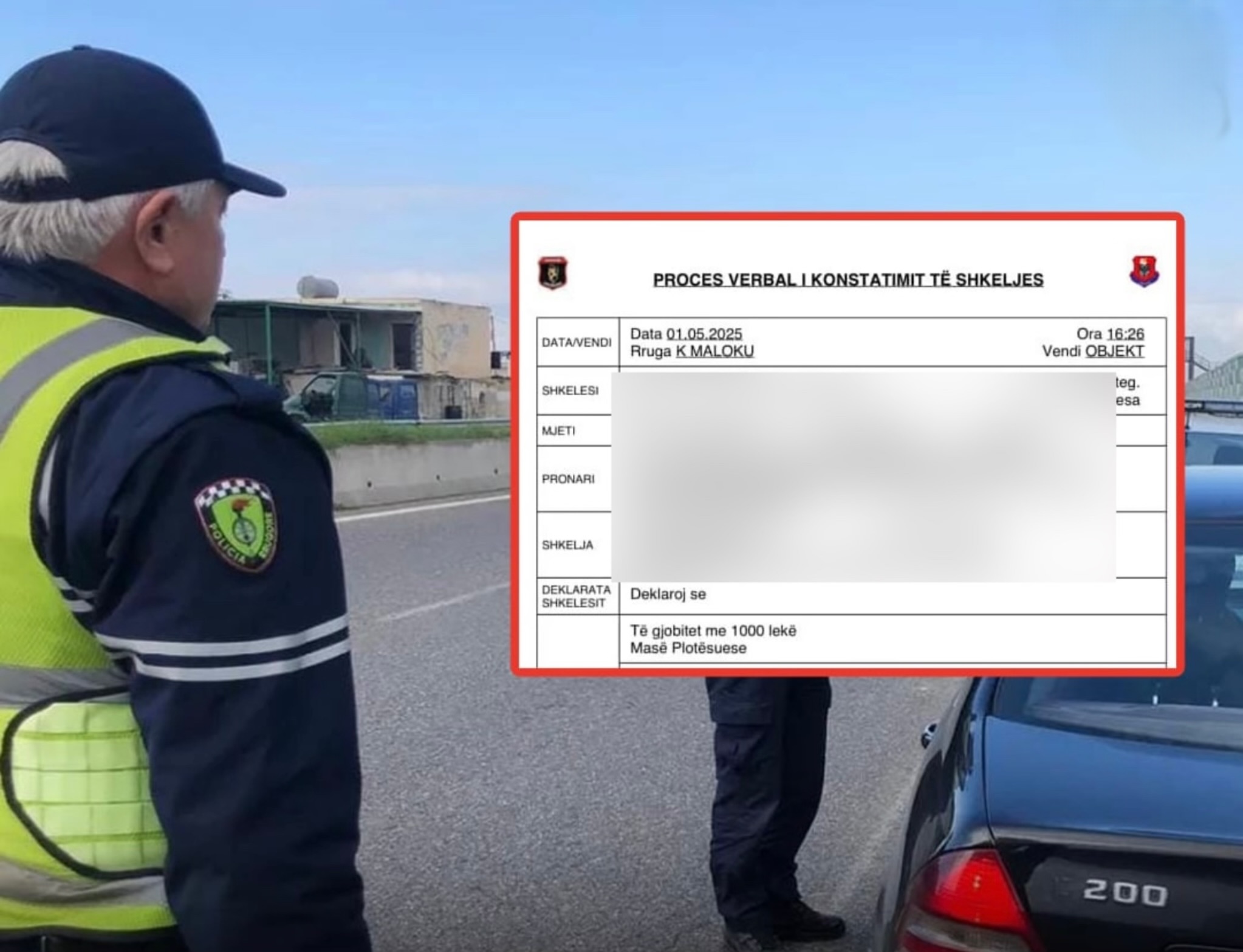 Policia gjobit qytetaren në të njëjtin vend, orë, datë por me shuma të ndryshme