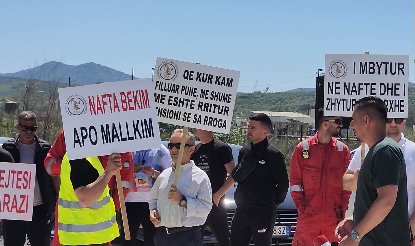“Duam drejtësi”, punonjësit e “Bankers Petroleum” protestojnë para kompanisë