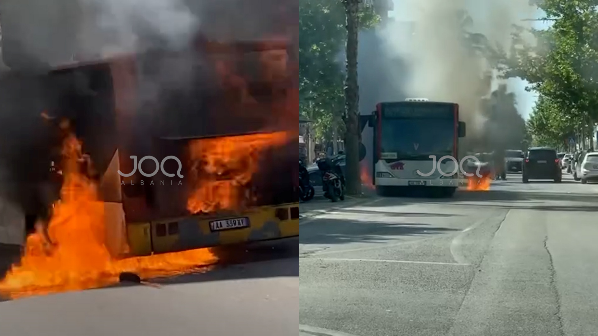 Merr zjarr autobusi në Durrës