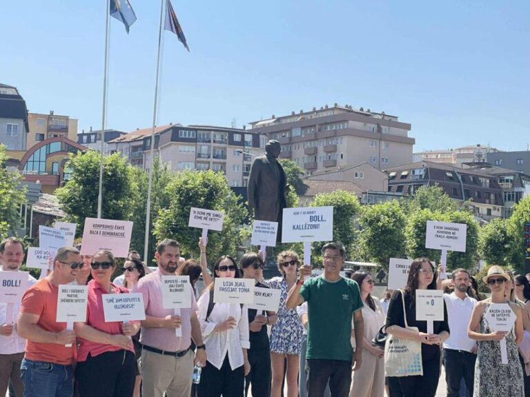 ”Kur t’ju bëhet boll, kallxoni”, organizatat e shoqërisë civile me aksion para Kuvendit