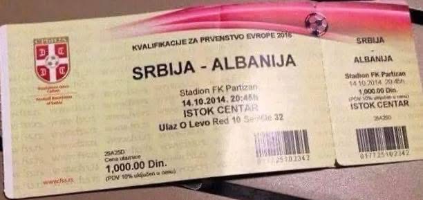 9€ bileta VIP Serbi Shqipëri, 400-1000€ bileta Shqipëri-Serbi