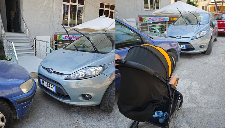 FORD-i bllokon hyrjen e pallatit në Durrës, banorët: Si të kalojmë?!