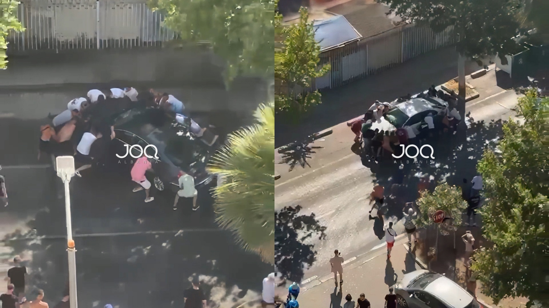Qytetarët bëhen bashkë për të shpëtuar makinat nga zjarri