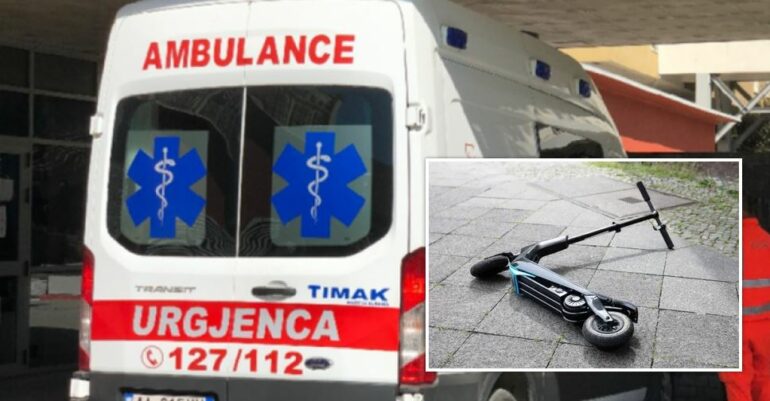 Aksident tjetër me monopatinë në Tiranë, shoferi përplas me makinë një 17-vjeçar