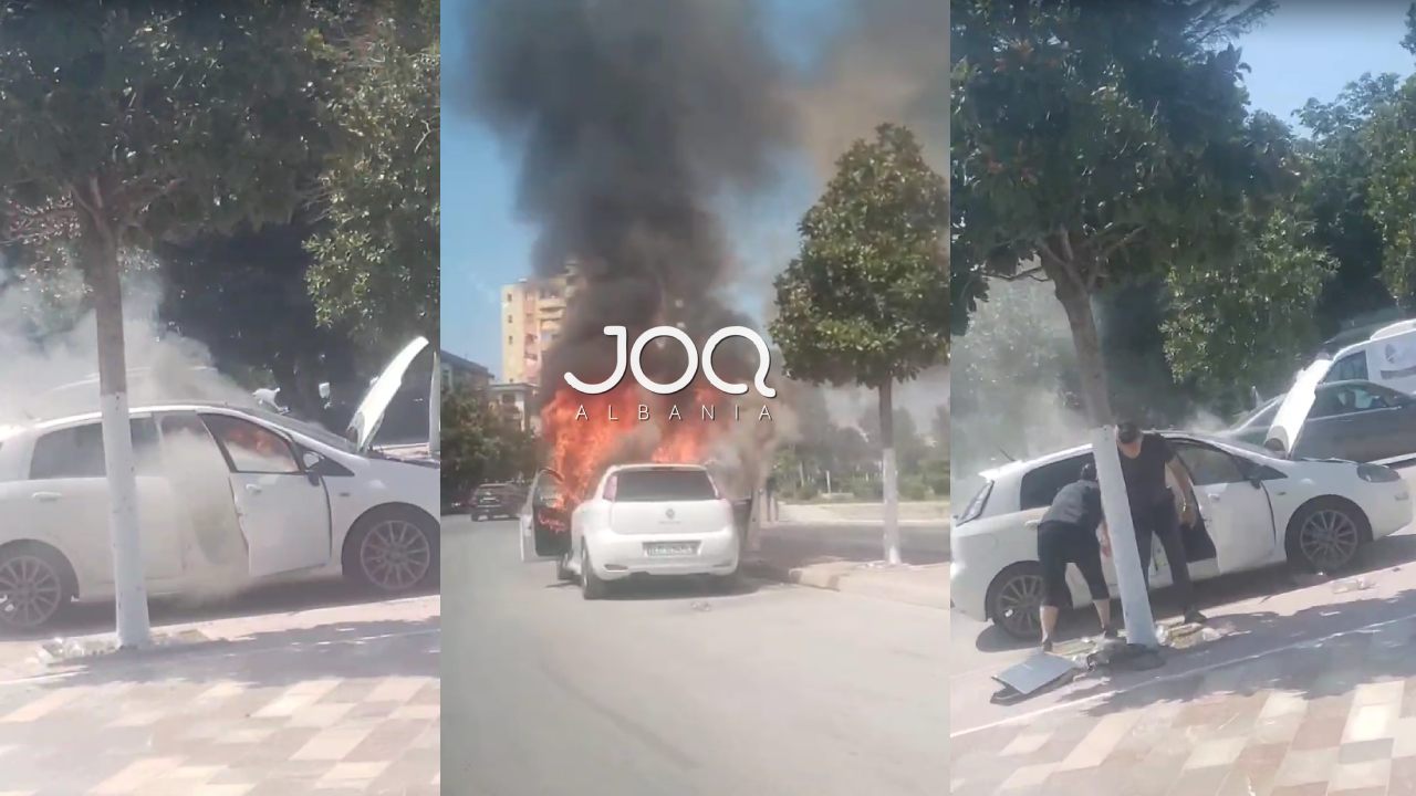 Makina shkrumbohet tërësisht teksa ishte në lëvizje në qëndër të Fierit
