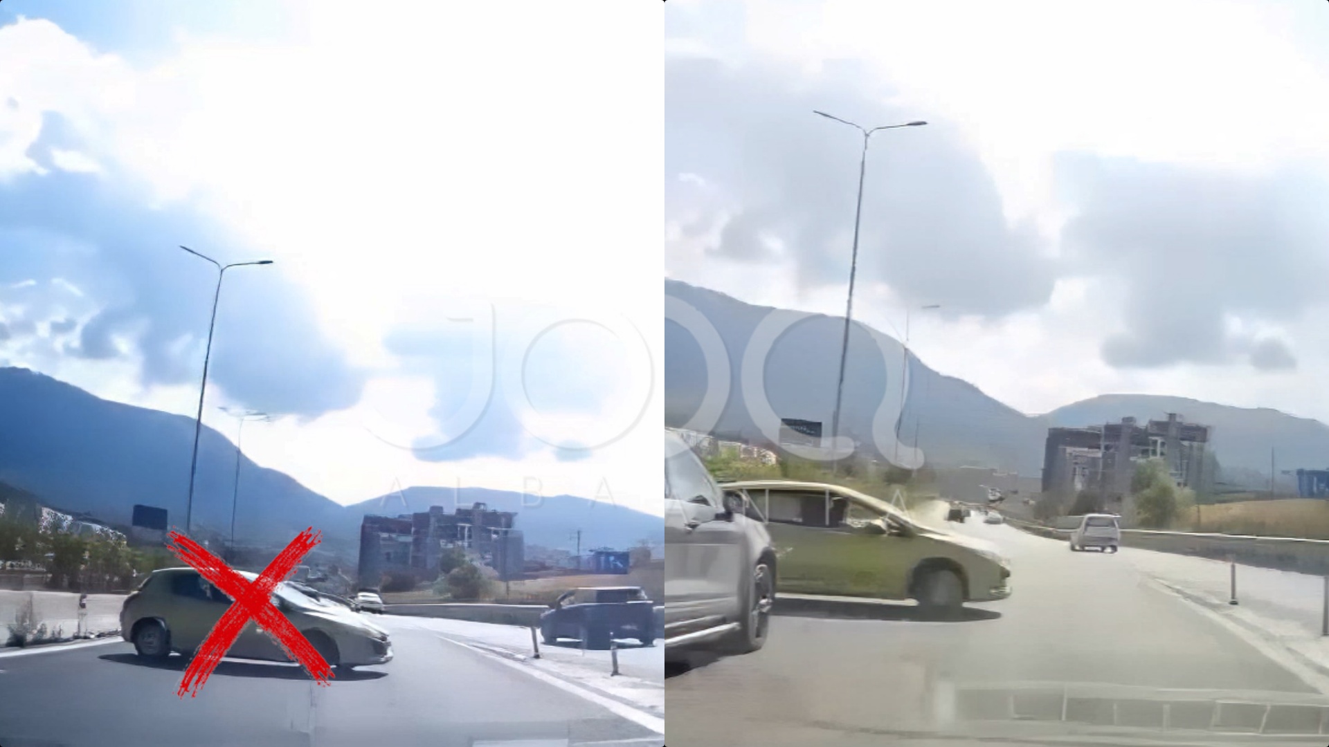 Shoferja hyn kundërvajtje, kthen makinën në mes të autostradës