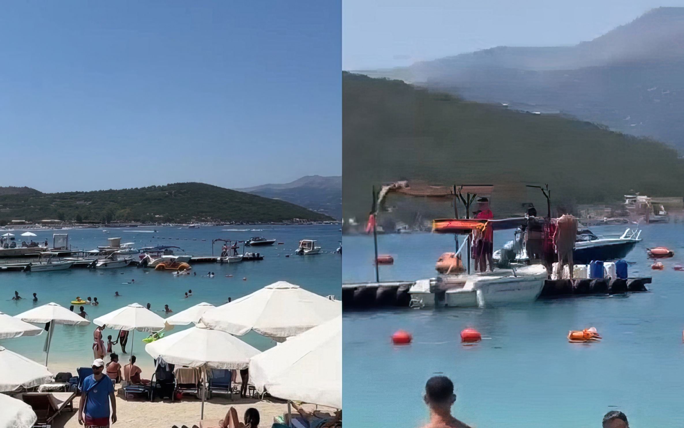 Mjetet lundruese në breg pranë pushuesve, rrezik te Bora Bora në Ksamil