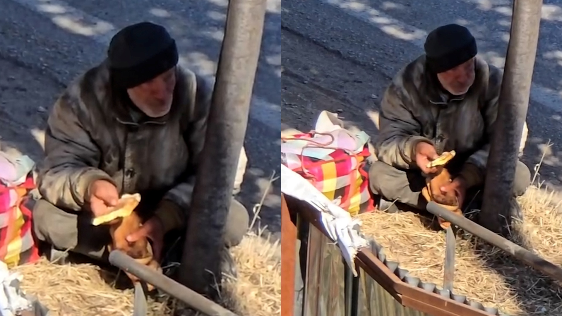I moshuari qëndron vetëm buzë rrugës, askush nuk e ndihmon