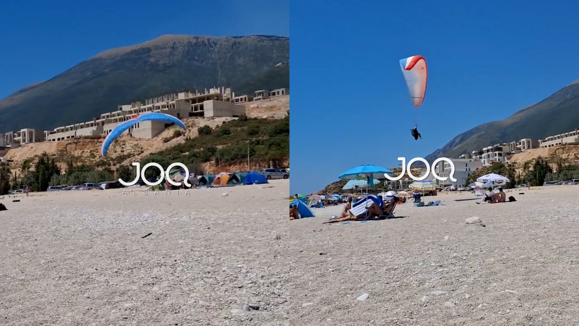 Parashutisti iu bie sipër kokës pushuesve