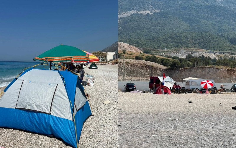 Pushuesit në Drimadhë: Kampistët hedhin plehra, dalin zhveshur në publik
