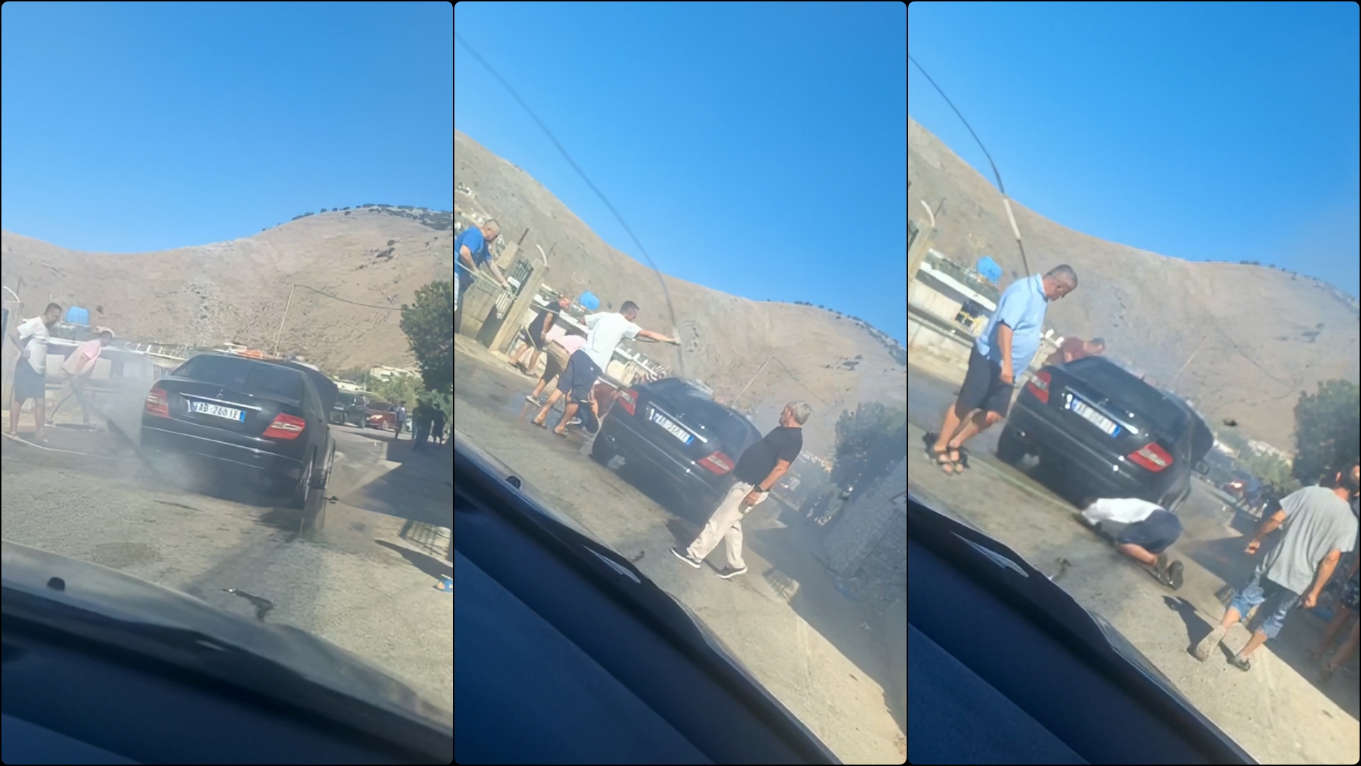 Makina përfshihet nga flakët në Qeparo, qytetarët i vijnë në ndihmë