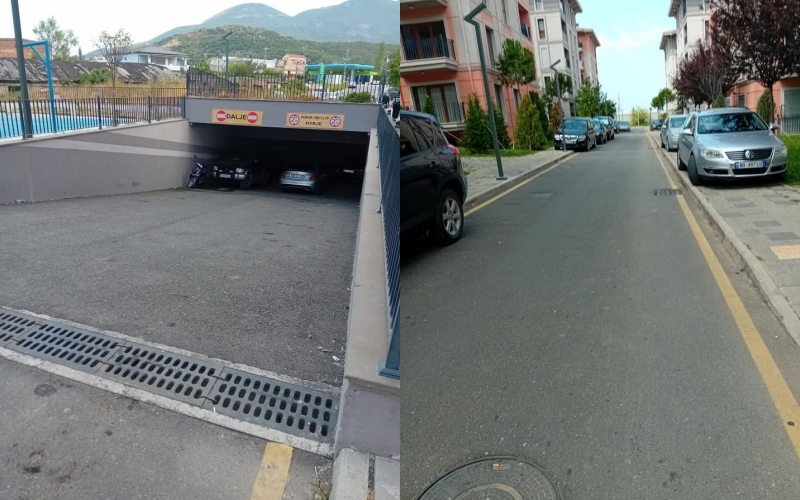 Makinat bllokojnë trotuarin në Kurbin, parkimi nëntokësor i mbyllur pa arsye
