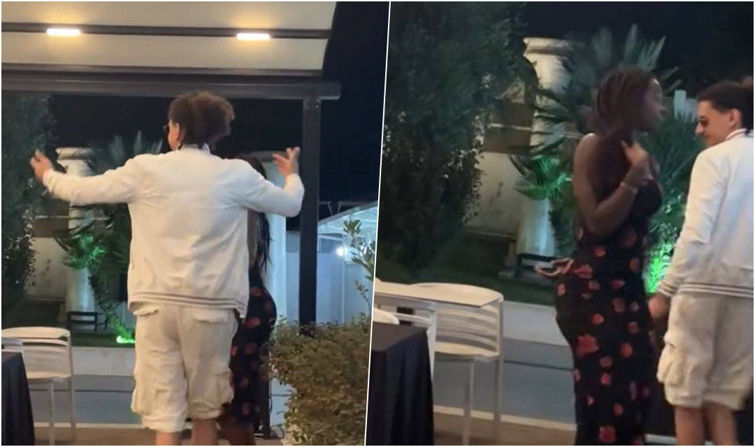 Çifti i turistëve nga Afrika e  djegin  duke kërcyer nën ritmet e muzikës shqiptare