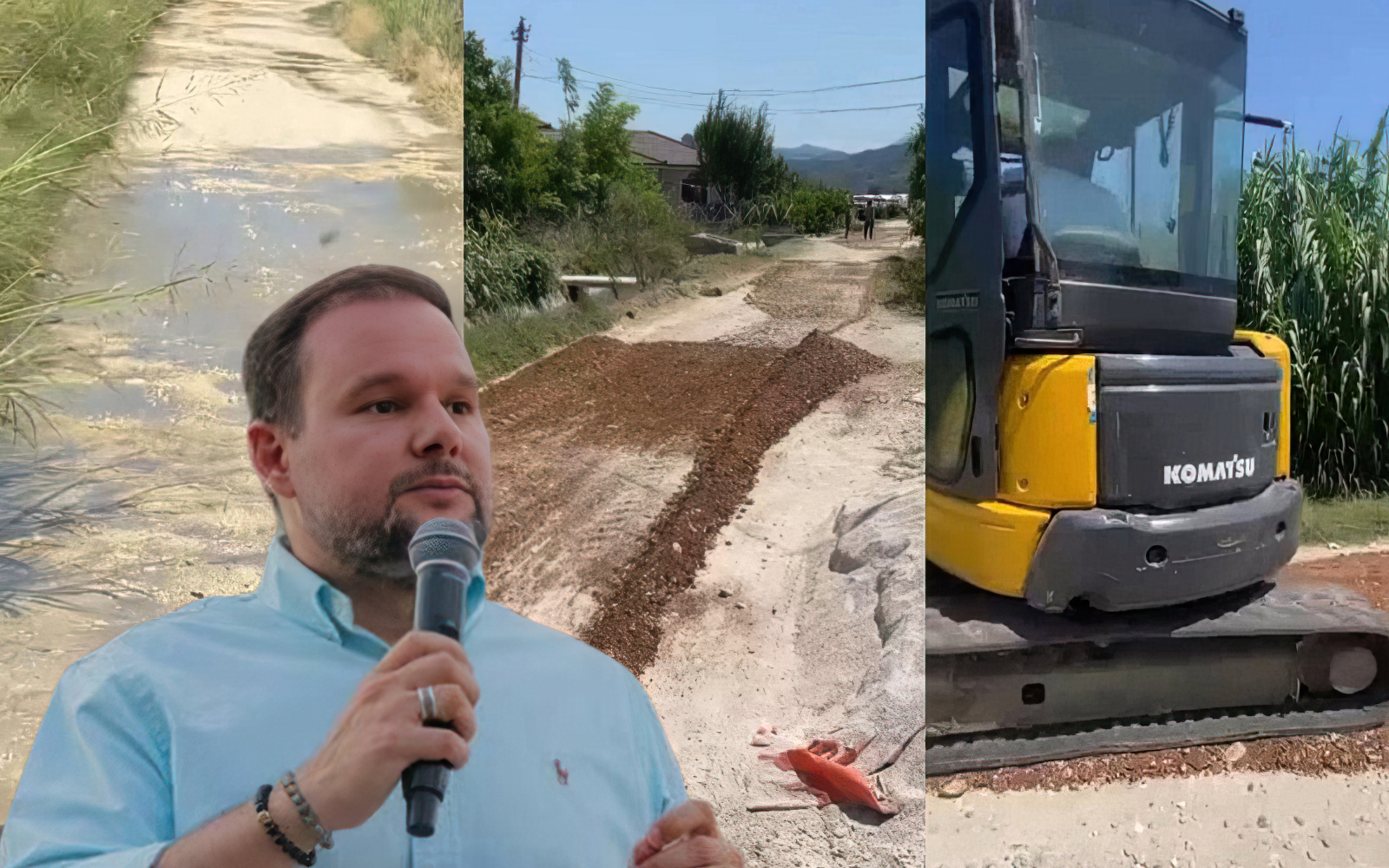 Demo i ka harruar, banorët e Lapardhas shtrojnë me lekët e tyre rrugën e fshatit