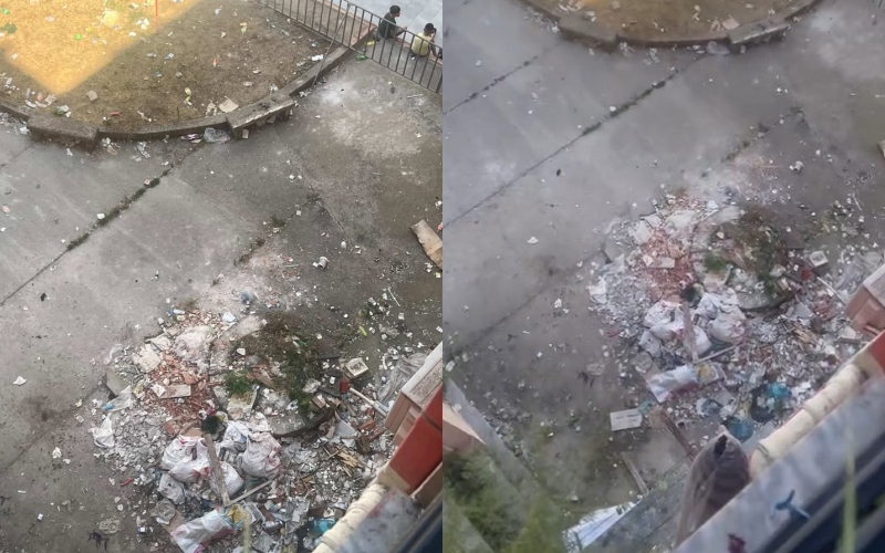 Yzberisht/ Pallatet Çabej kthehen në vendgrumbullim plehrash dhe inertesh