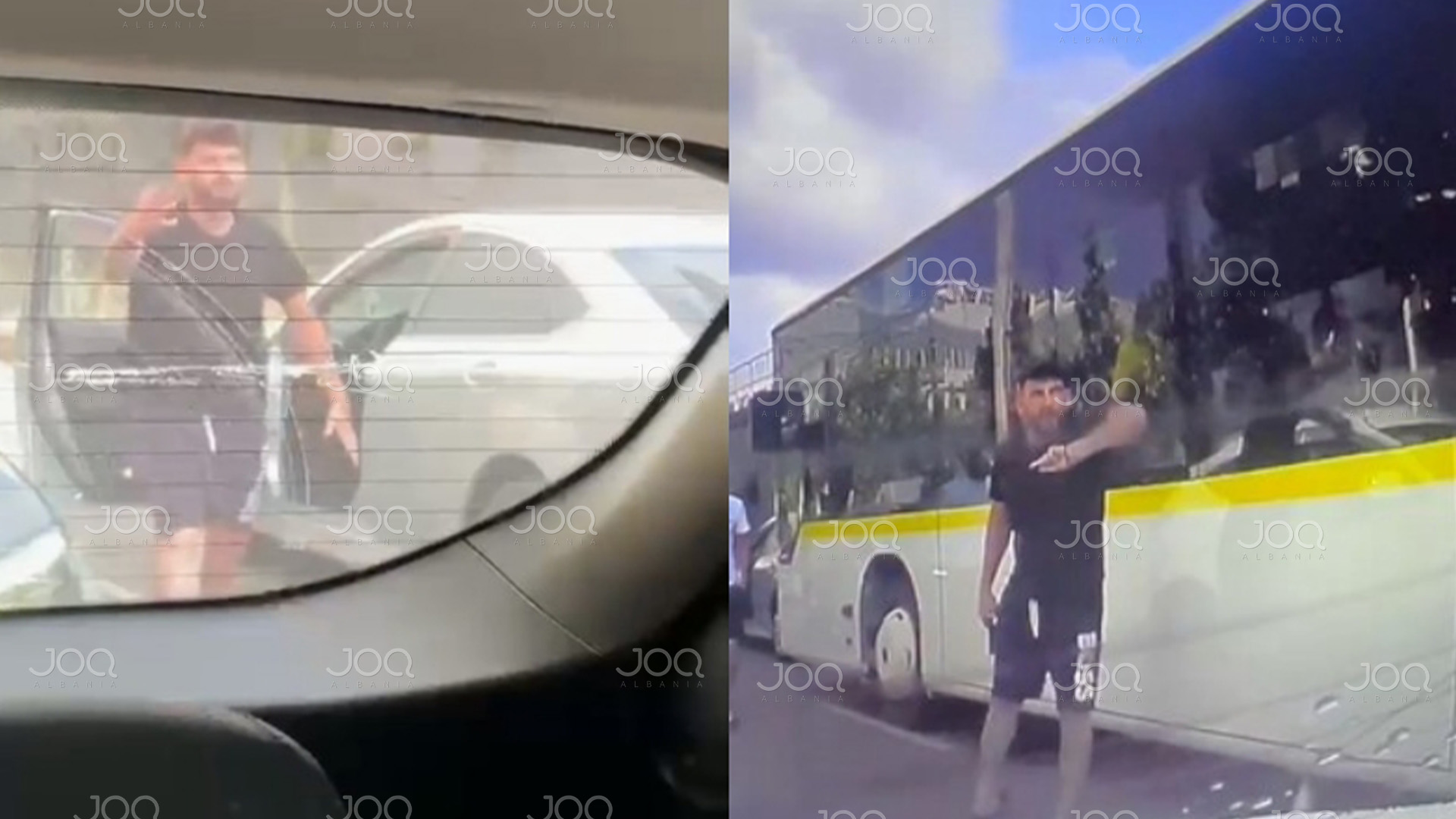 Pamje të reja nga  çmenduria e të riut në Tiranë! Në kundravajtje dhe i xhindosur del nga mjeti, kërcënon me armë