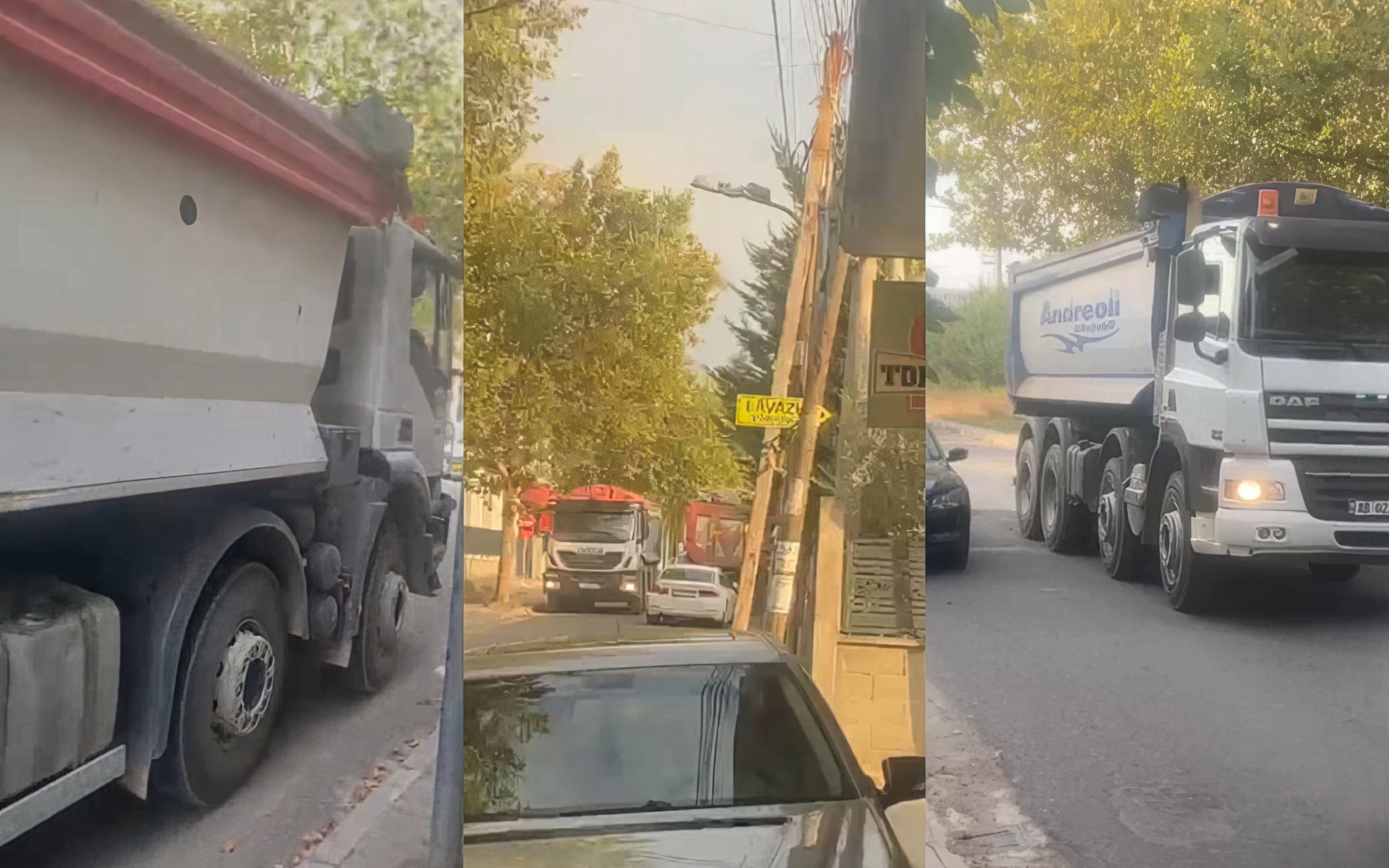 Banorët e Kamzës: Kamionët e oligarkëve po na shkatërrojnë rrugën dhe prishin qetësinë, do protestojmë