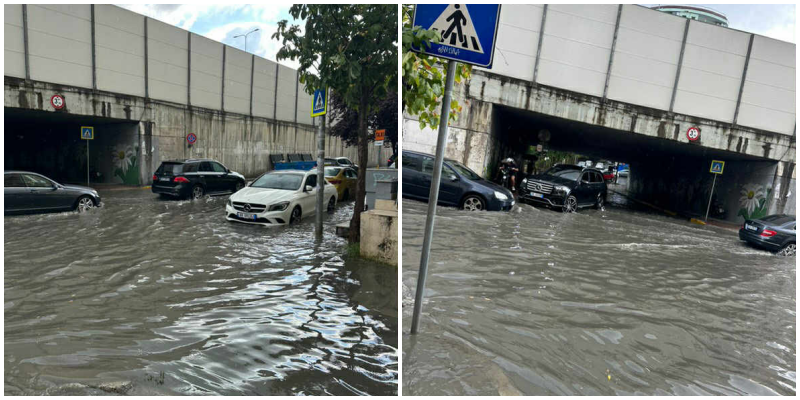 5 minuta shi dhe breshër: Tirana e përmbytur, pusetat kudo të bllokuara