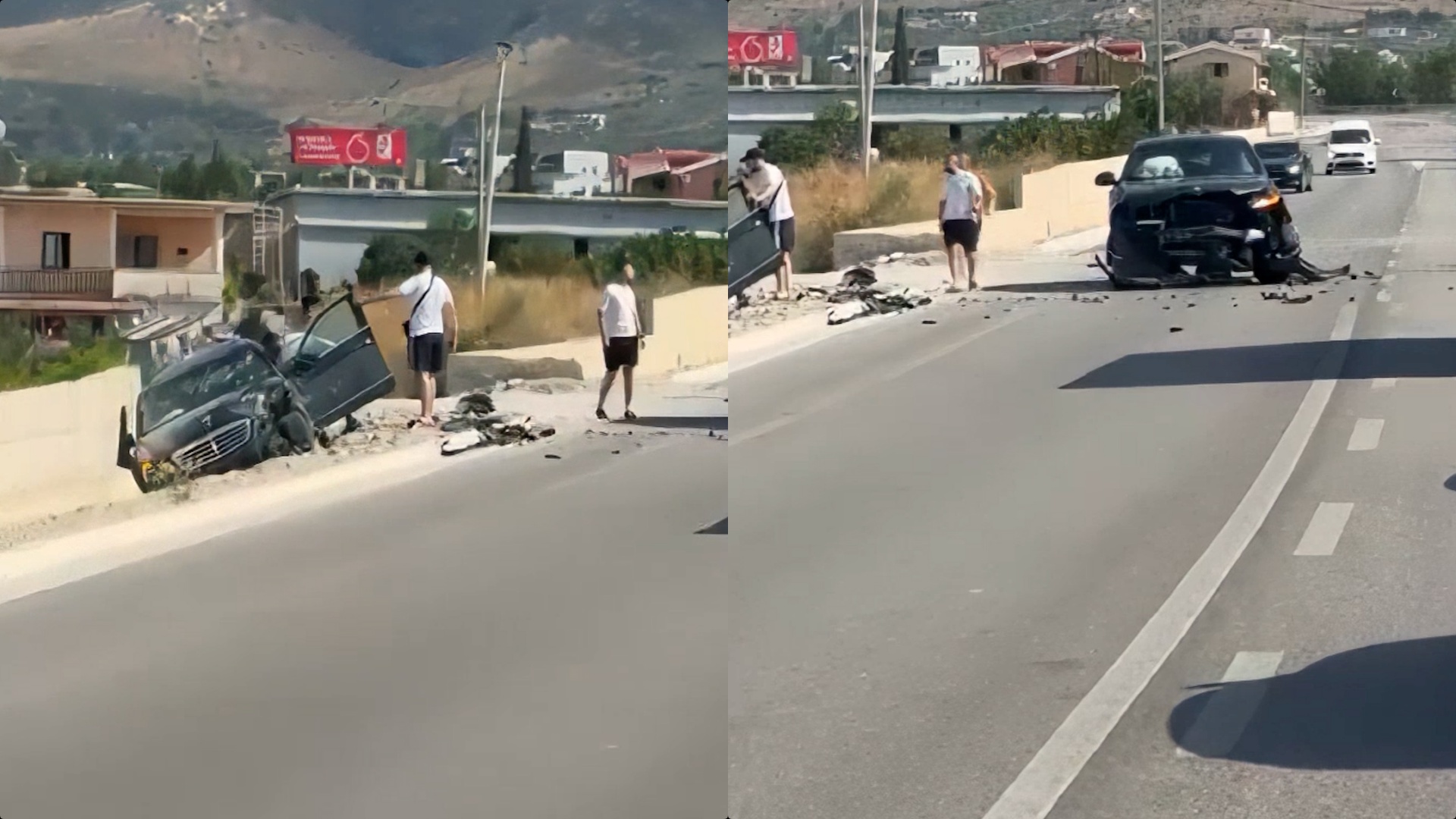 Përplasje e fortë mes dy makinave, qytetarët japin ndihmën e parë