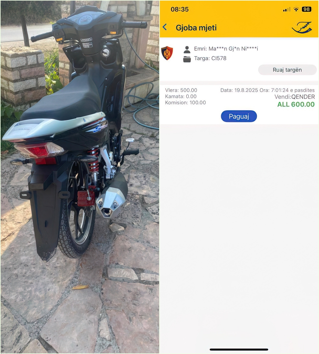 Çudira nga Saranda, policia gjobit qytetarin për motorin e sapo blerë