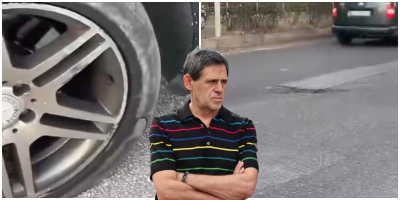 Gropat në rrugën Valias Kamëz lënë makinat në mes të rrugës  çdo ditë goma të çara