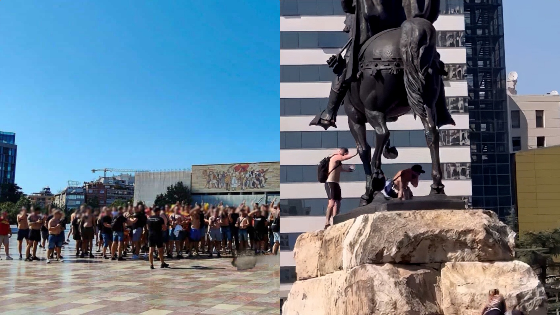 Busti i Skënderbeut u përdhos nga huliganët Polakë: Janë pro-serbë