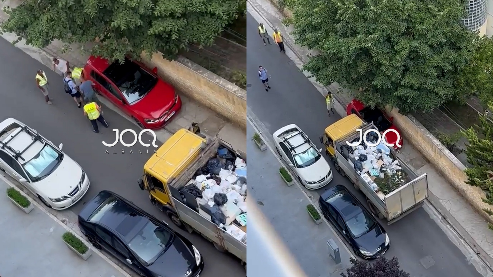 Pastruesit e mbeturinave largojnë makinën në krah për të hapur rrugën