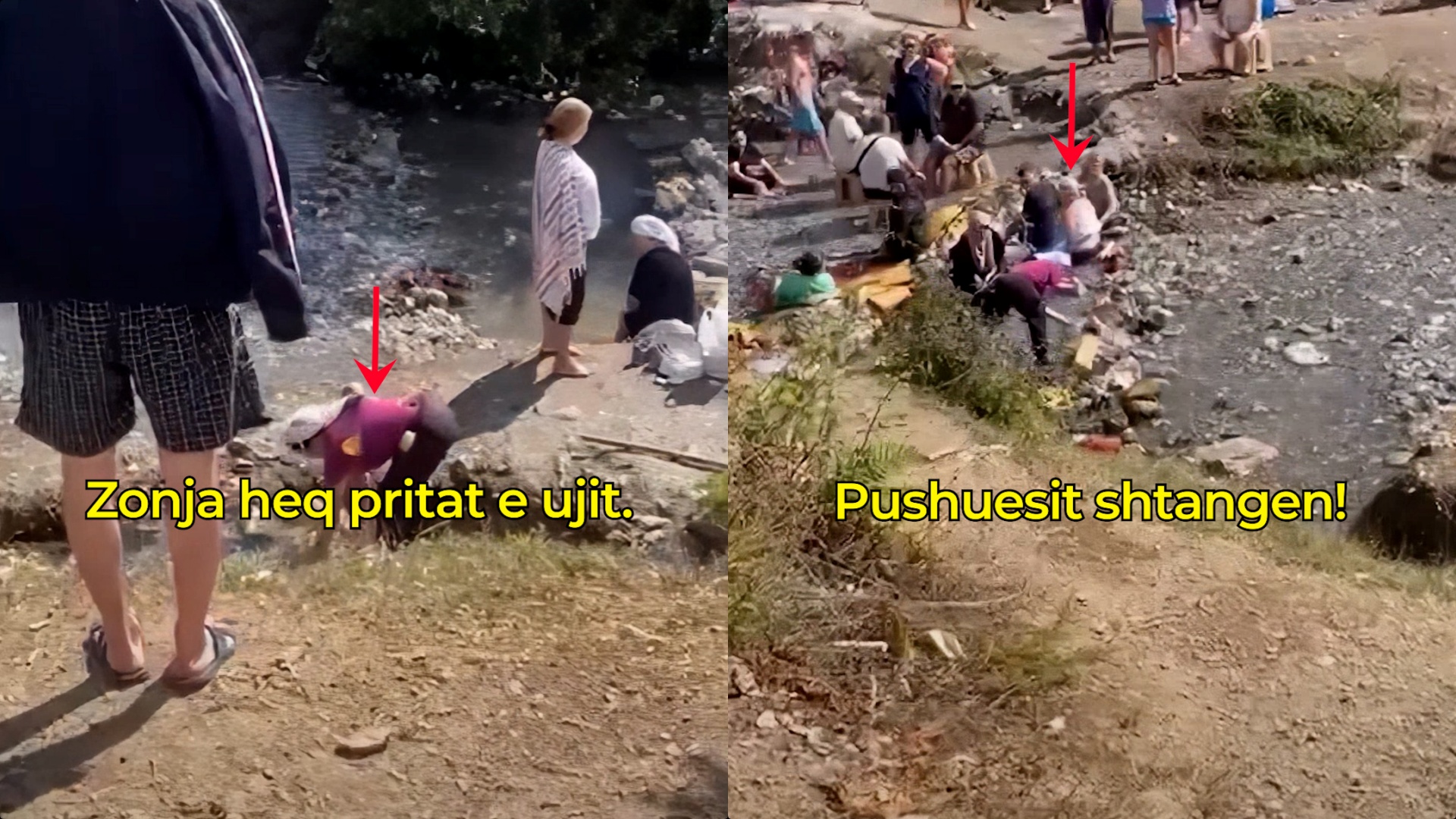 Gruaja e ‘pronarit’ shtang pushuesit, hap pritën e ujit kurativ për të ujitur tokën