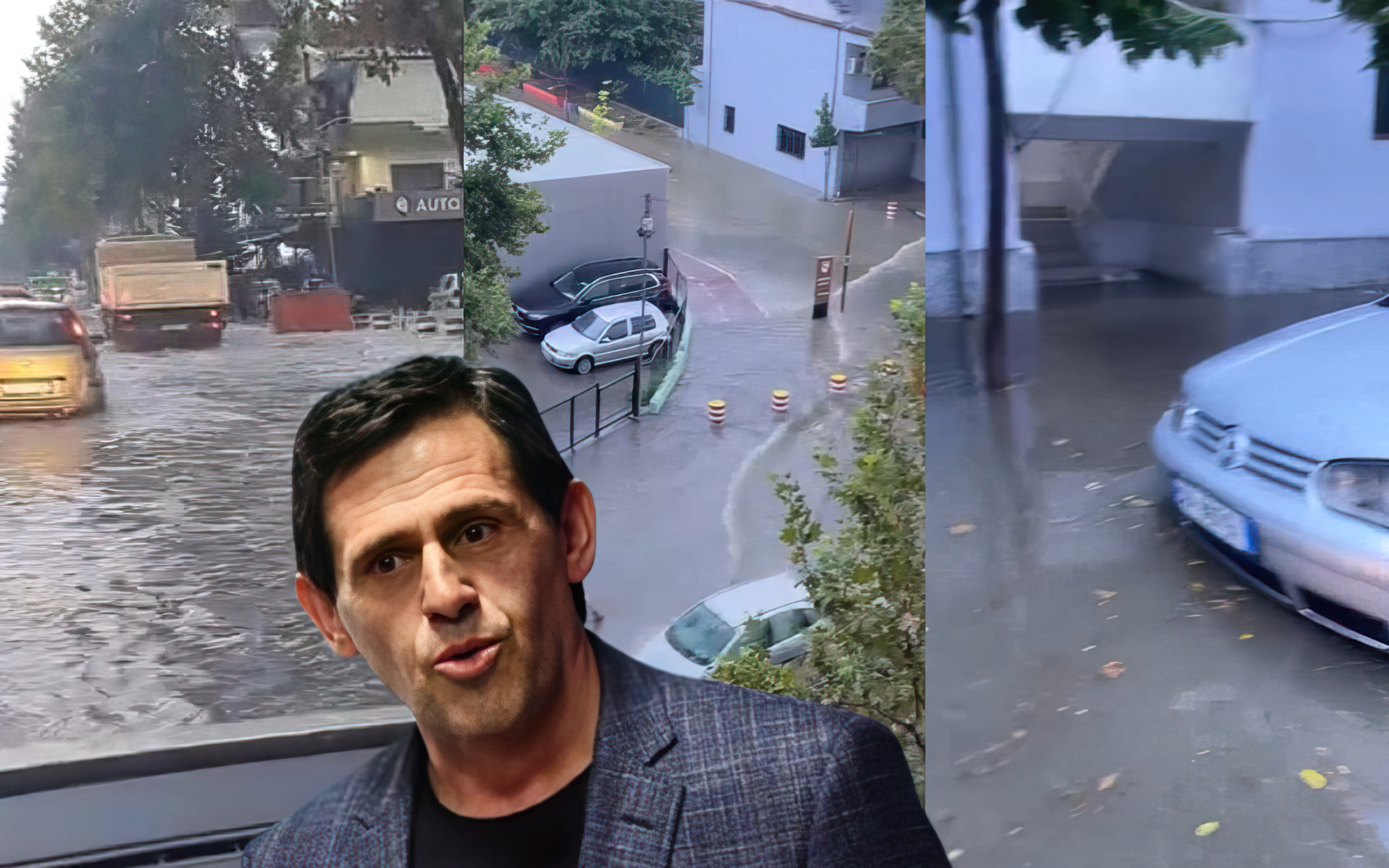 “Vetëm motoskafi bën punë”/ Kamza nën ujë pas disa orësh shi, bashkia asnjë investim te kanalizimet