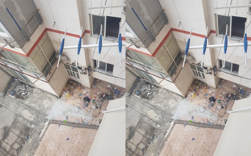 Të papërgjegjshmit e një pallati në rrugën ‘Shefqet Kuka’ pa kulturë, hedhin mbeturinat nga dritarja