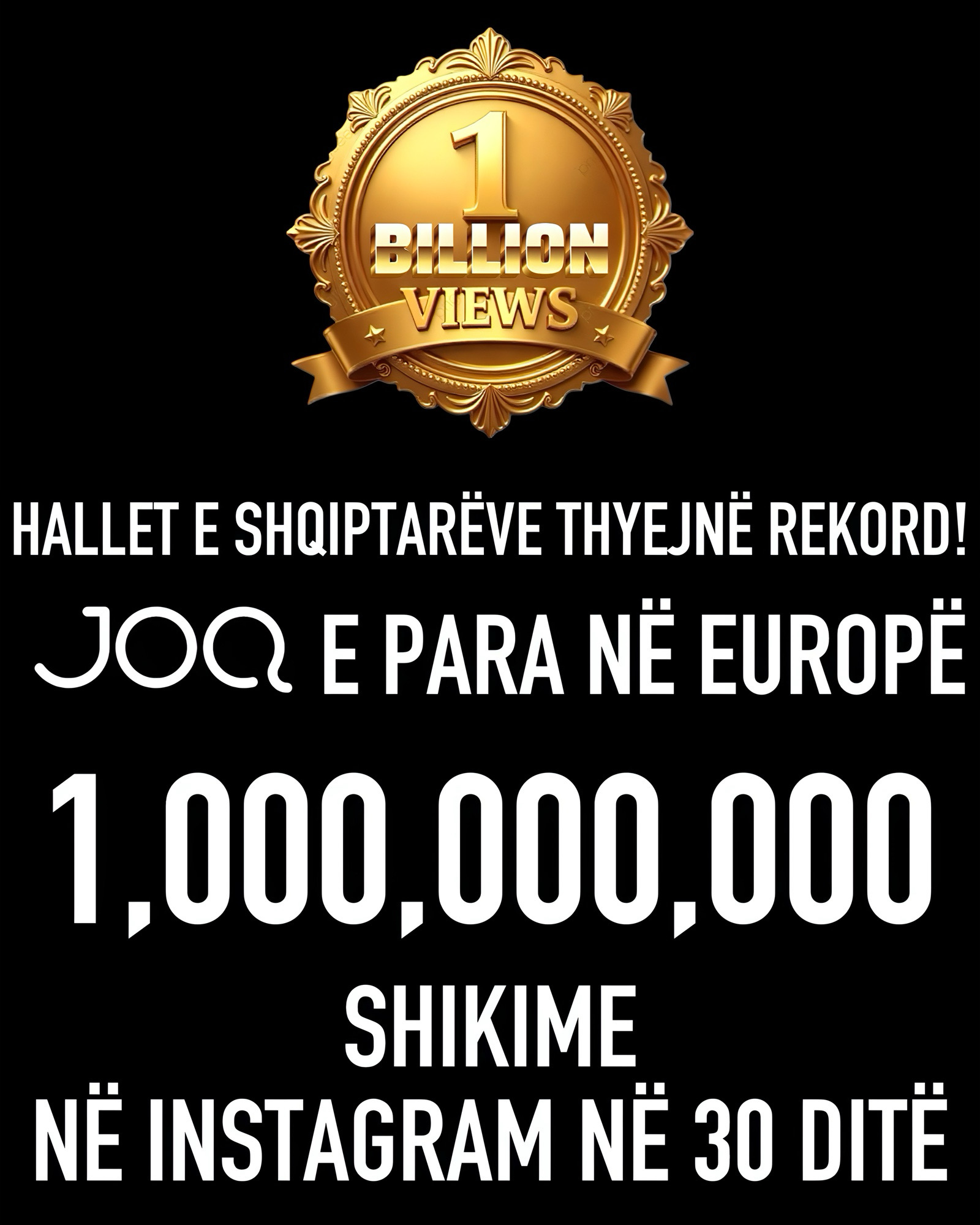 Hallet e shqiptarëve thyejnë rekord: JOQ e para në Europë me 1 miliard shikime në Instagram në 30 ditë
