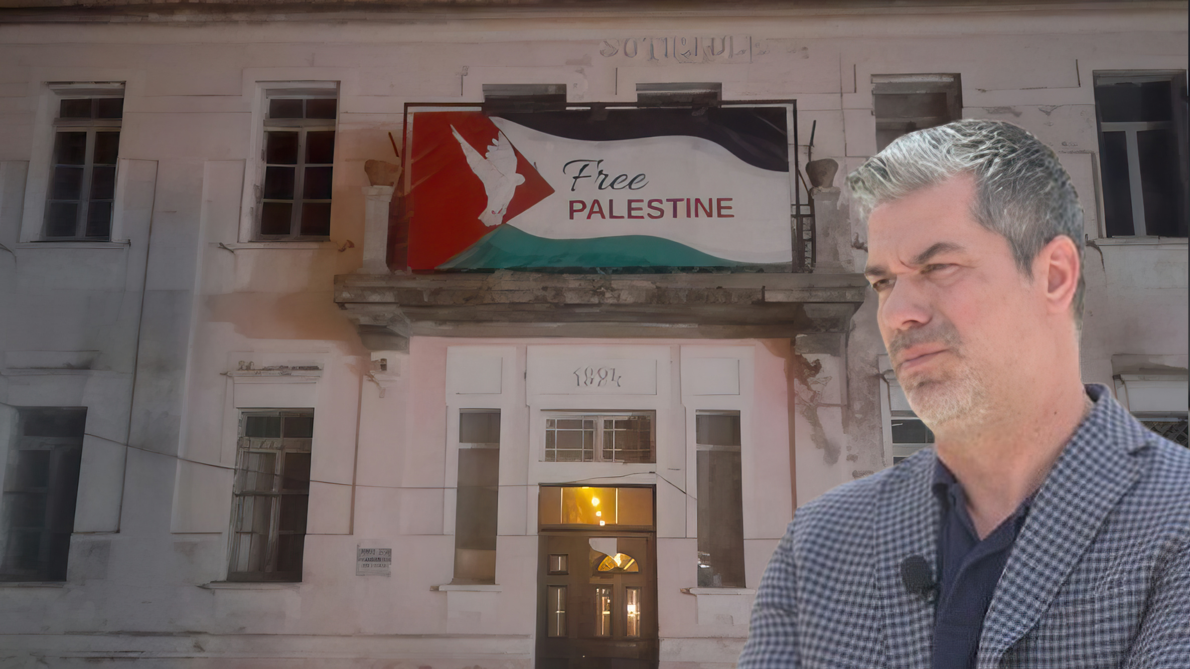 Ermal Dredha shkel në pronën e qytetarit, i heq pankartën ‘Free Palestine’