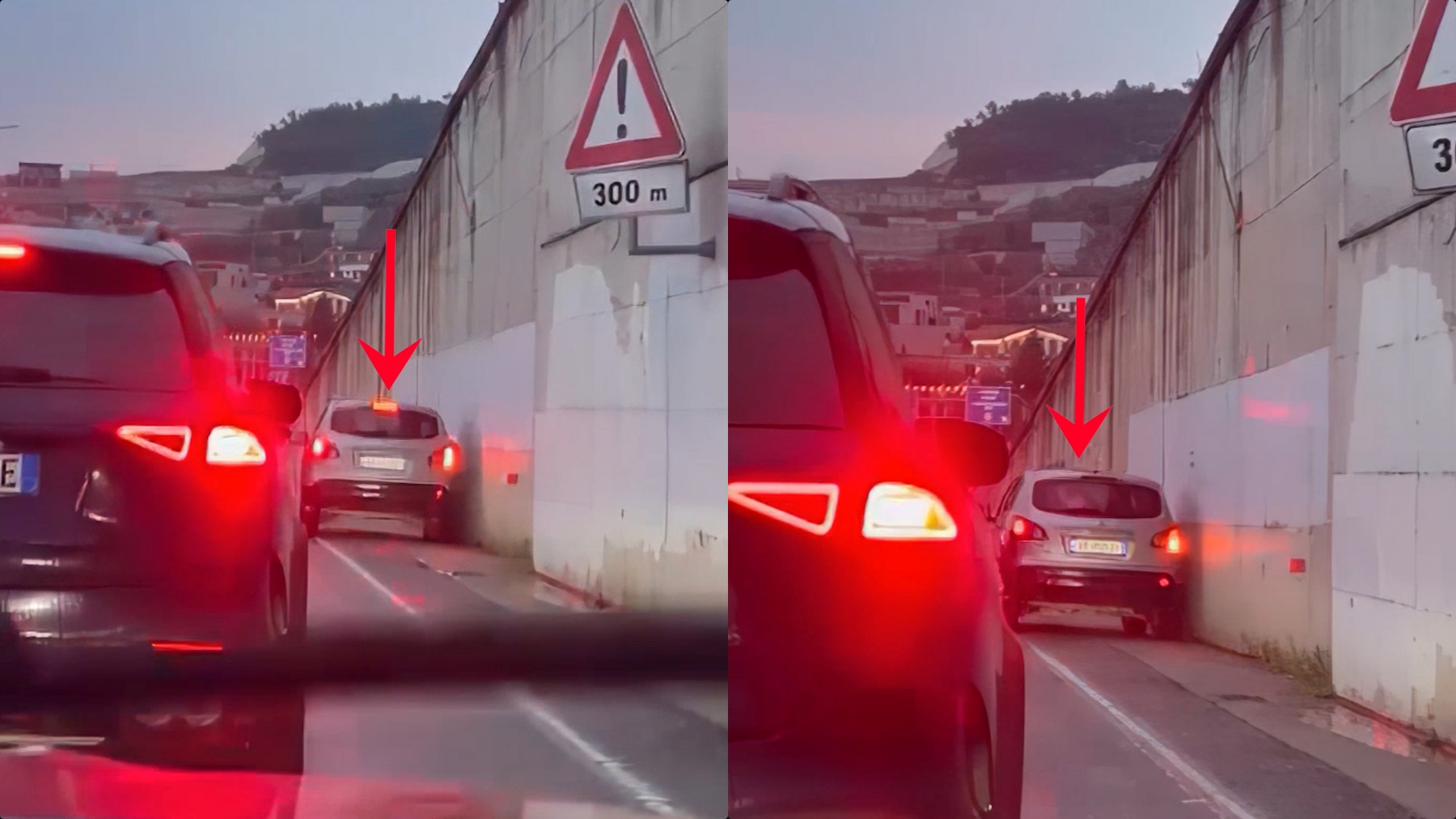 Shoferi i paduruar futet parakalim në krah të kundërt, ‘ngjishet’ te muri