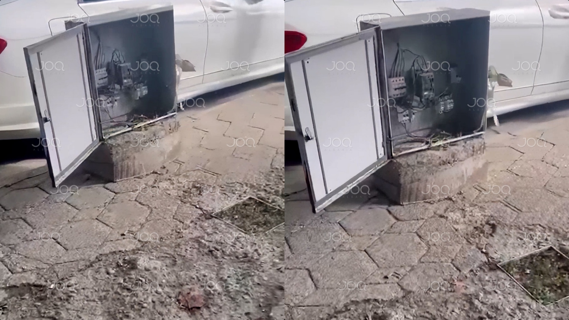 Kabina elektrike lihet e hapur pranë shkollës në Durrës
