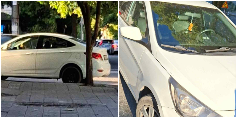Polici parkon mbi vizat e bardha në Elbasan, qytetarët të revoltuar: Ne s’kemi ku kalojmë
