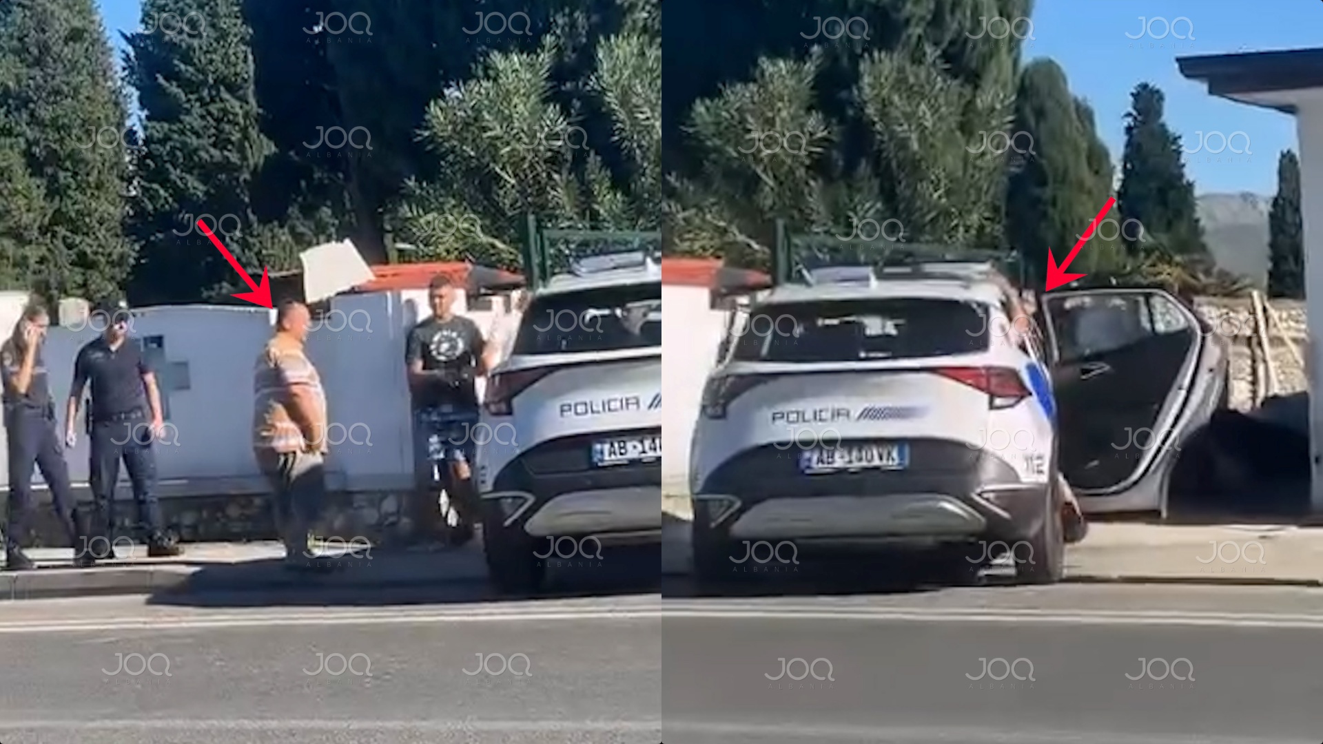 Policia shoqëron “kriminelin e rrezikshëm” që po riparonte tarracën