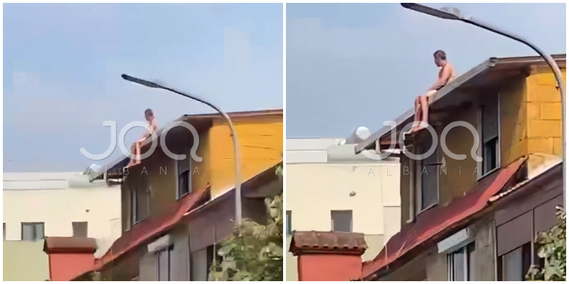 “Ishte i dehur”, burri hipën mbi çati dhe kërcënon se do hidhet