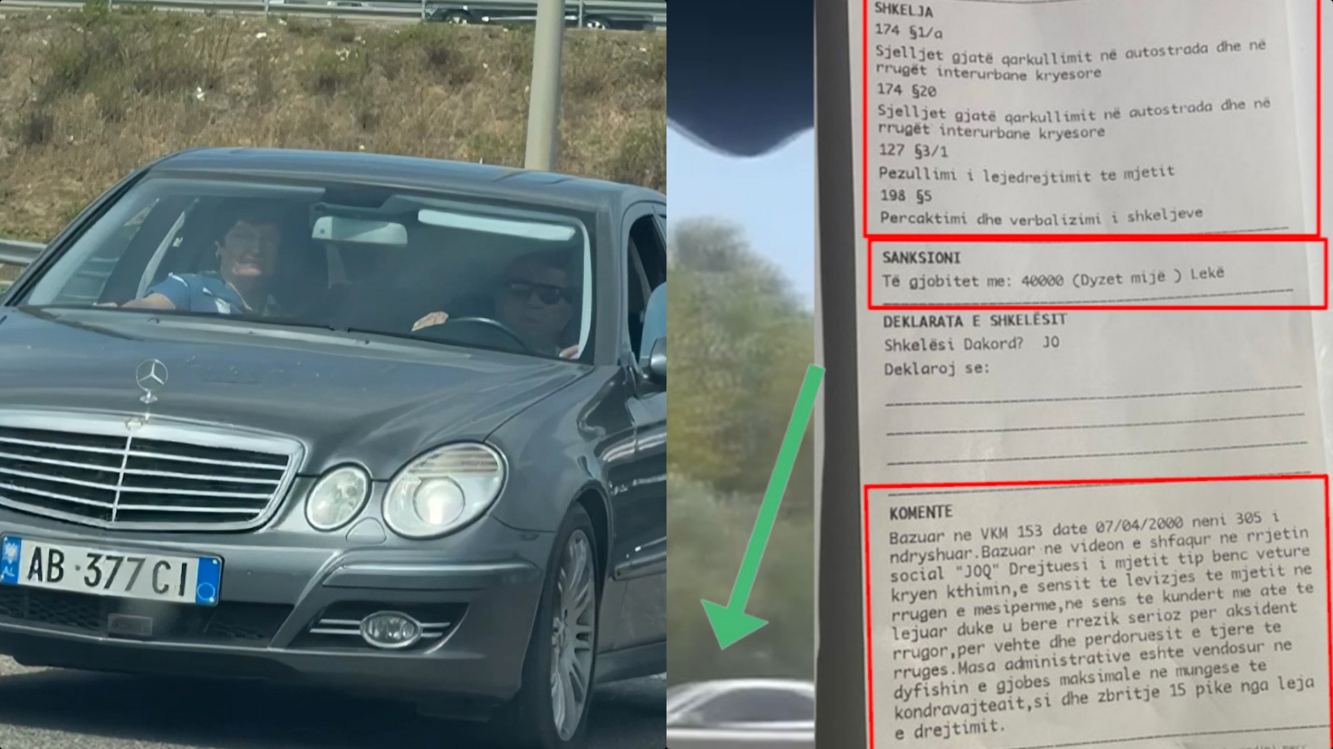 40 mijë lekë gjobë dhe -15 pikë nga patenta për shoferin me syze në Kavajë