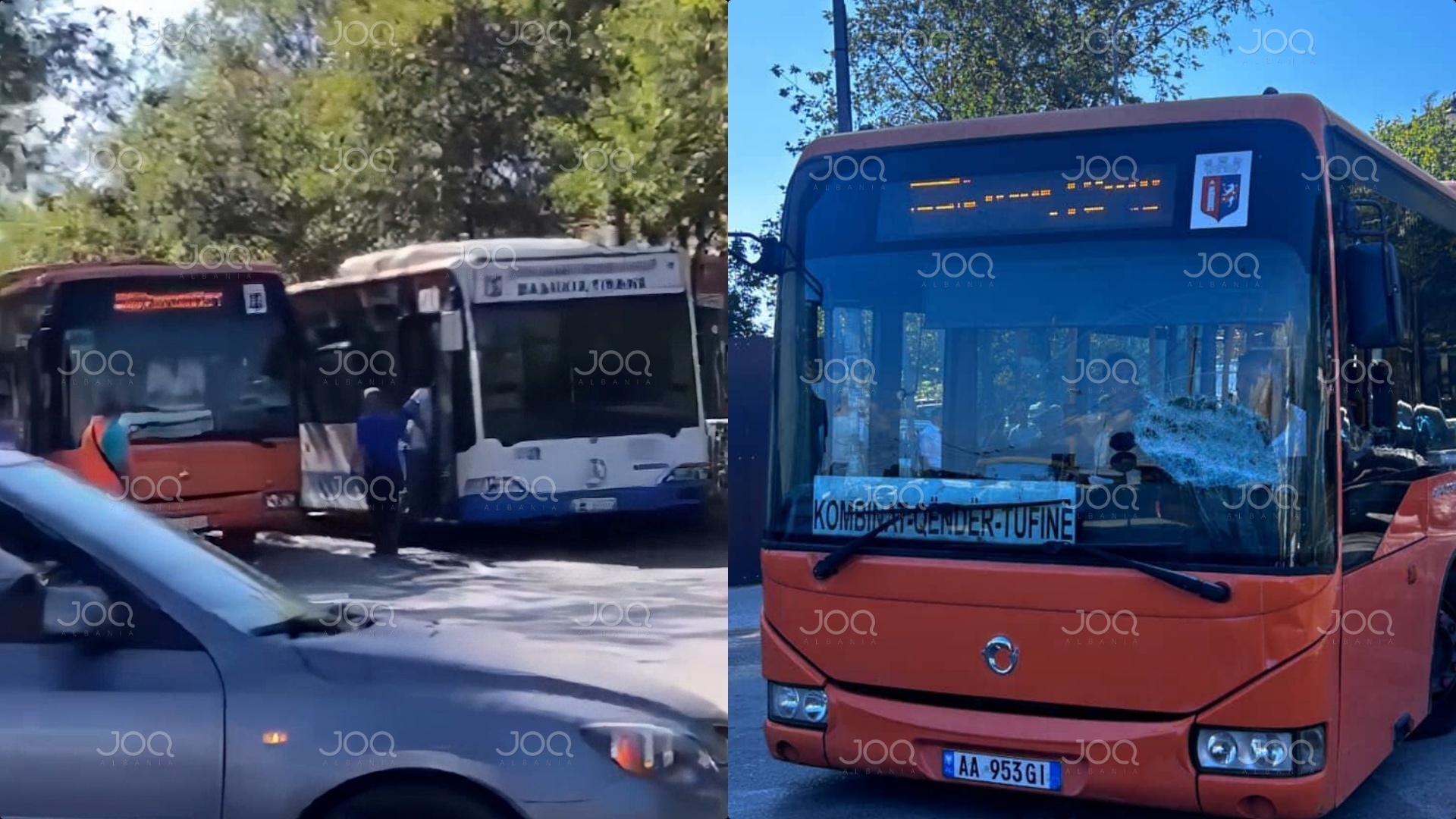 Sherr me zinxhirë mes shoferëve të autobusëve në Tiranë