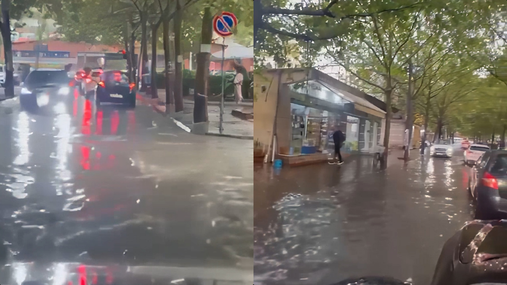 Rrugët e kryeqytetit përmbyten me disa minuta shi