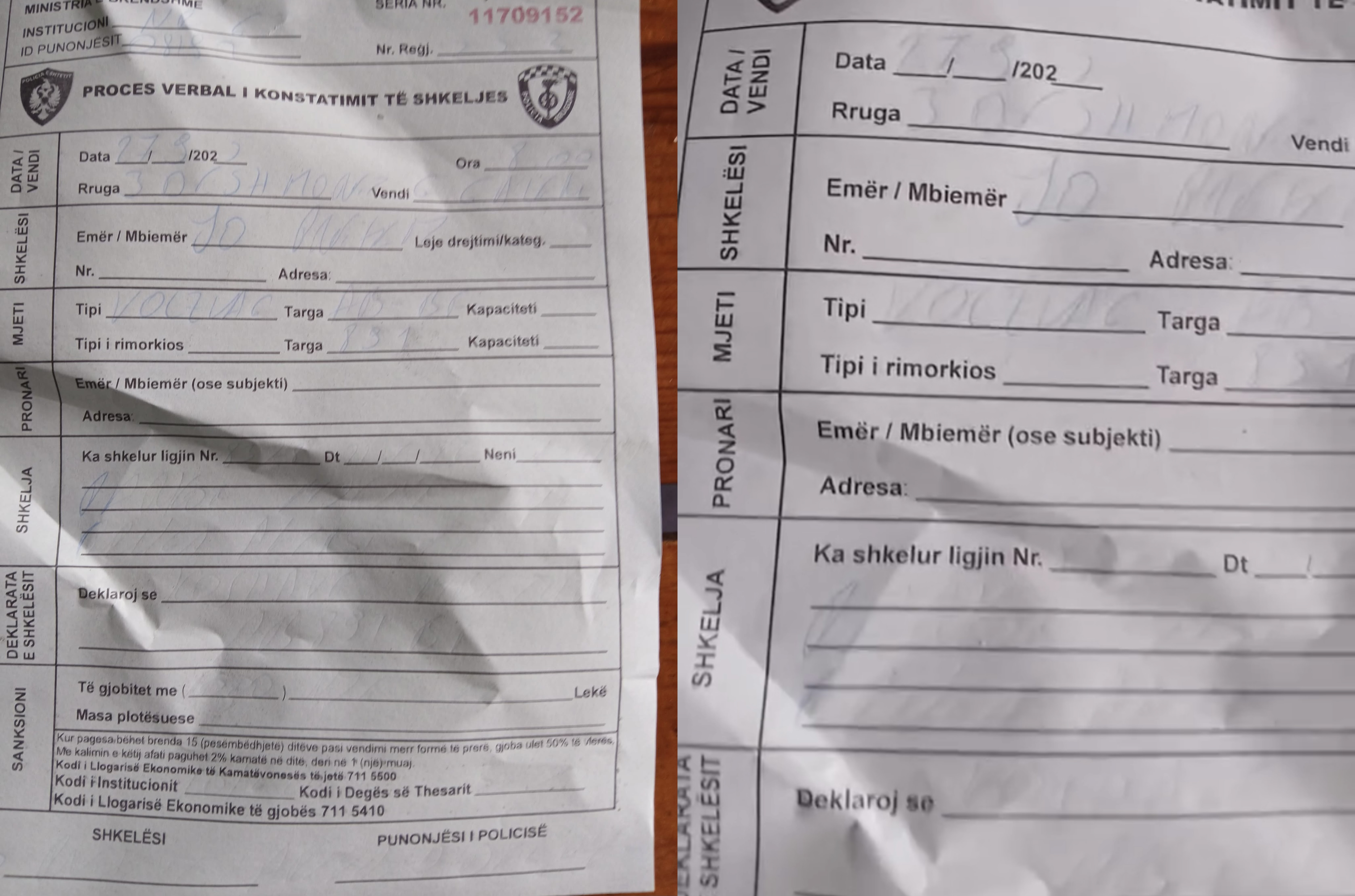 Policit i mbaron boja e stilolapsit, lë pa përfunduar gjobën e qytetarit